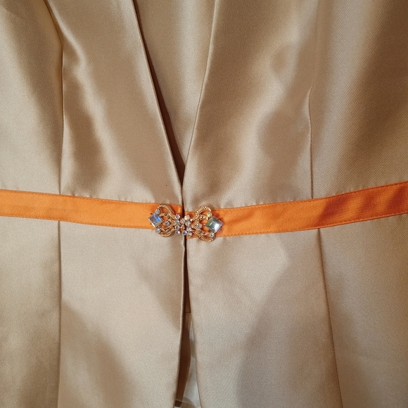 Midnight Velvet Cocktail Party Celebration Topper Jacket Gold Orange 16 - Picture 10 of 16